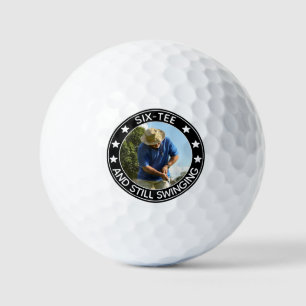 Sechs-Tee & Still Swinging Funny 60. Geburtstag Fo Golfball