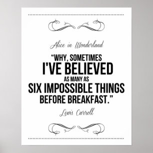 "Sechs unmögliche Sachen" Alice im Poster
