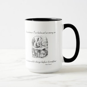 Sechs unmögliche Sachen vor Frühstücks-Tasse Tasse