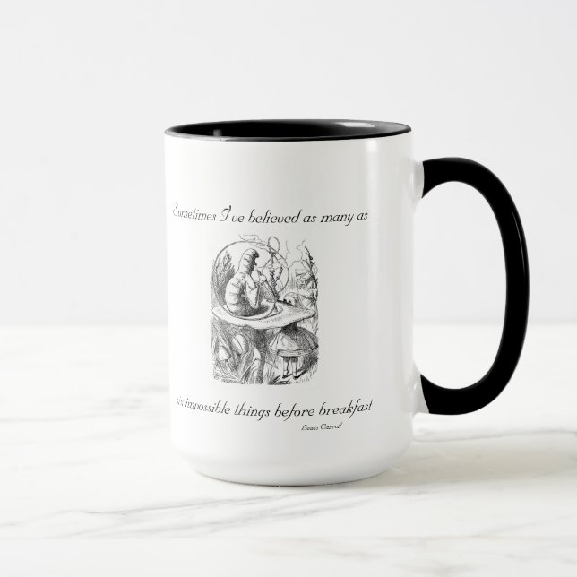 Sechs unmögliche Sachen vor Frühstücks-Tasse Tasse (Rechts)