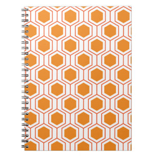 Sechseck abstrakt geometrisches Muster in Orange u Notizblock
