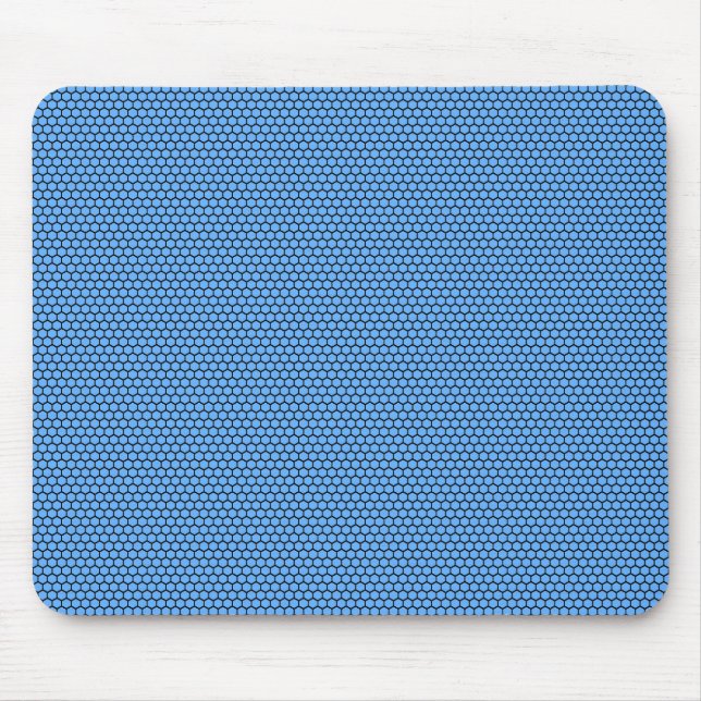Sechseck Blau Schwarz Muster Mousepad (Vorne)