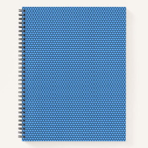 Sechseck Blau Schwarz Muster Notizbuch