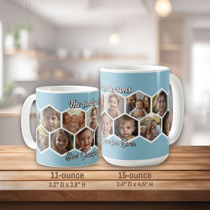 Sechseck-Familienfoto-Collage-Kaffeetasse Kaffeetasse