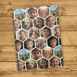 Sechseck-Familienfoto-Collage Notizblock