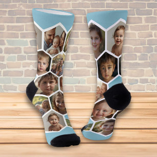 Sechseck-Familienfoto-Collage Socken