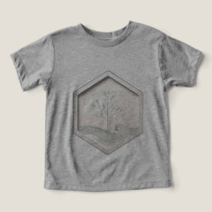 Sechseck mit minimalistischem Baum oder Welle umsc