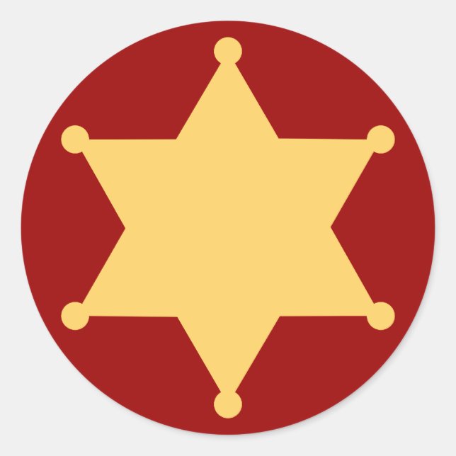 Sechseck Sheriffstern hexagon sheriff's badge Runder Aufkleber (Vorderseite)