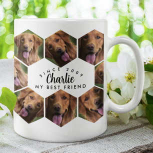 Sechseck-Waben-Haustierfoto moderne elegante Colla Kaffeetasse