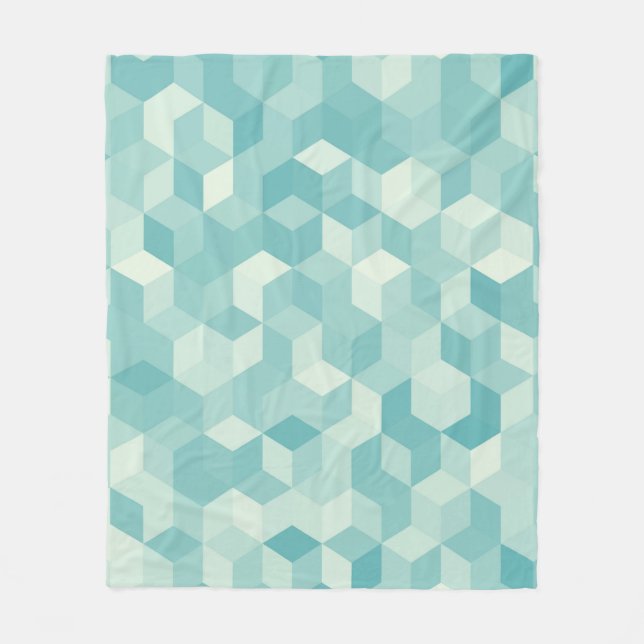 Sechseckblaues Muster Fleecedecke (Vorderseite)