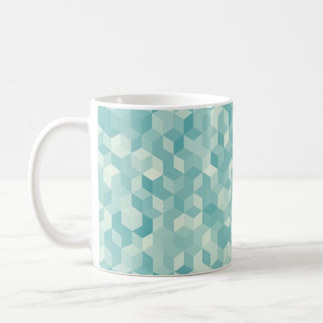 Sechseckblaues Muster Kaffeetasse (Links)