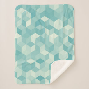 Sechseckblaues Muster Sherpadecke