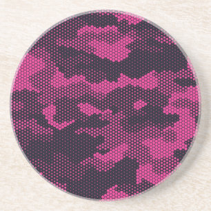 Sechseckige Camouflage, militärischer Hintergrund Getränkeuntersetzer
