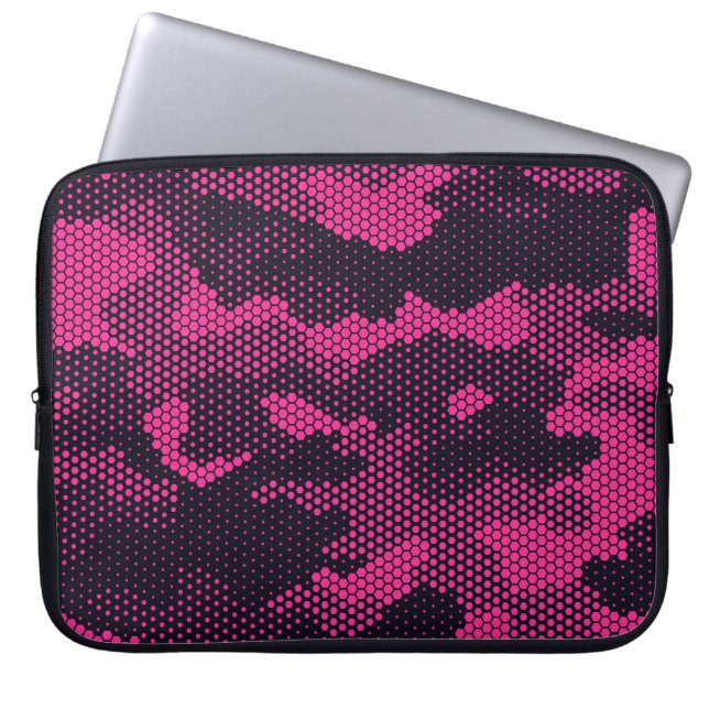 Sechseckige Camouflage, militärischer Hintergrund Laptopschutzhülle (Vorderseite)