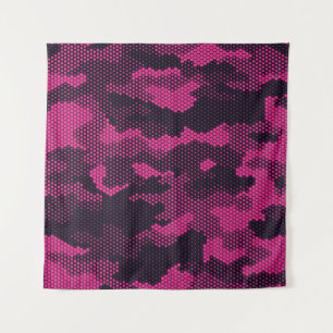 Sechseckige Camouflage, militärischer Hintergrund Wandteppich