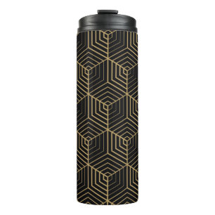Sechseckige Harmonie: Art Deco Eleganz Thermosbecher
