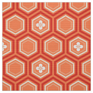 Sechseckiger Kimono-Druck, Mandarine Stoff