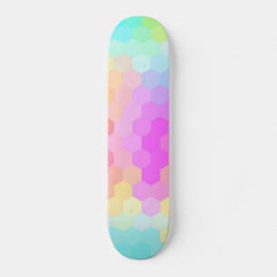 Sechseckiges nahtloses Mehrfarbenmuster Skateboard