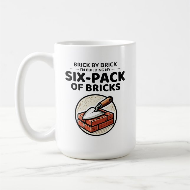 Sechserpack: Humorvolle Bricklayer-Fitness Kaffeetasse (Links)