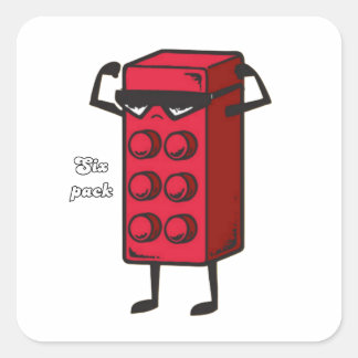 Sechserpack-Motivation Quadratischer Aufkleber