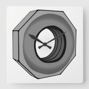 Sechskantmutter Quadratische Wanduhr