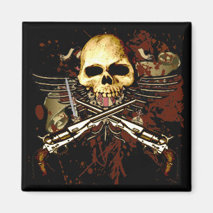 Sechsschüsser mit Totenkopf Magnet