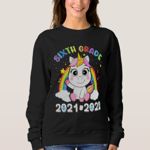 Sechste Klasse 2021 2022 Einhorn-Maske Zurück zur Sweatshirt