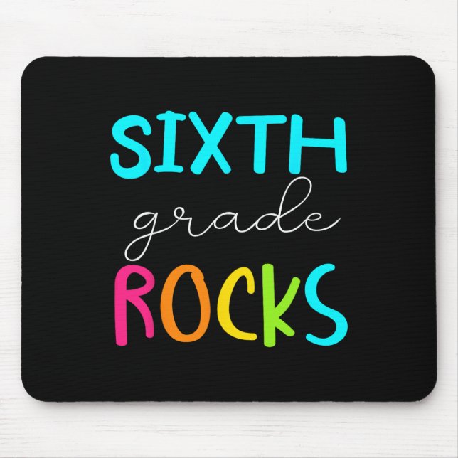 Sechste Stufe Rocks Team 6. Klasse Lehrer Mousepad (Vorne)