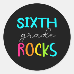 Sechste Stufe Rocks Team 6. Klasse Lehrer Runder Aufkleber
