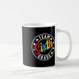 Sechste Stufe zurück zum Schulmädchen Lehrer Kaffeetasse