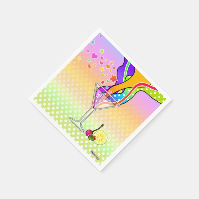 SECHSTEN POP ART STYLE MARTINI SERVIETTE (Ecke)
