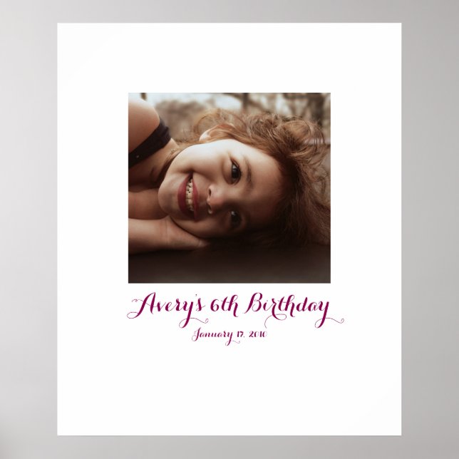 Sechster Geburtstag - 6. Geburtstag - Anmeldung in Poster (Vorne)