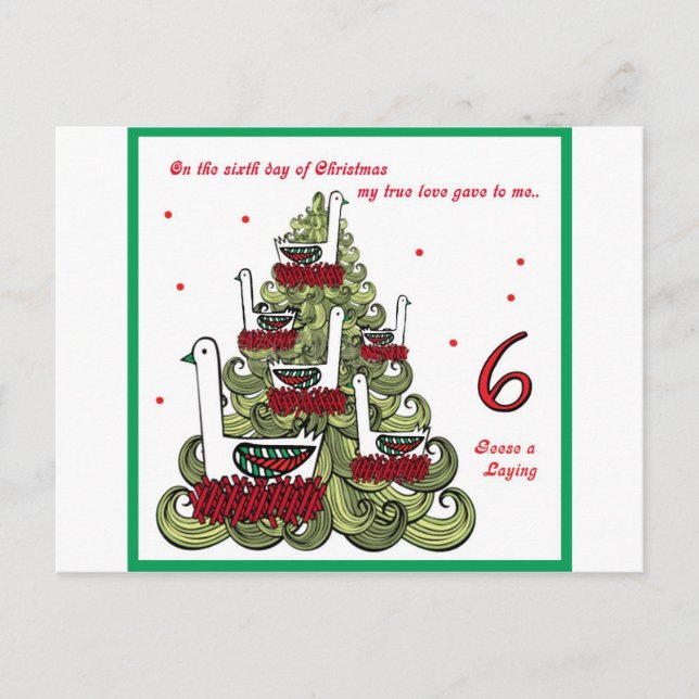 Sechster Weihnachtsfeiertag Feiertagspostkarte (Vorderseite)