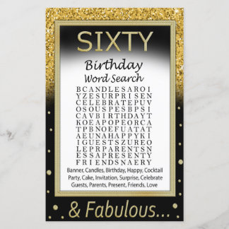 Sechszig Geburtstag Word Search Game
