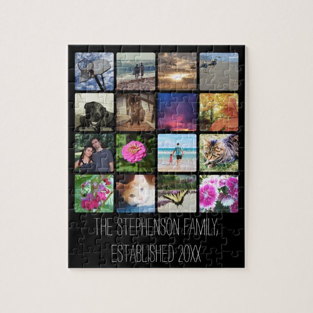 Sechzehn gerundete Ecken-Foto Collage oder (Vertikal)