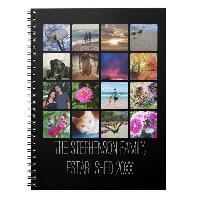 Sechzehn gerundete Ecken-Foto Collage oder Notizblock (Vorderseite)