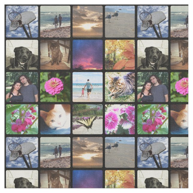 Sechzehn gerundete Ecken-Foto Collage oder Stoff (Nahaufnahme)