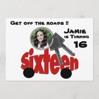 sechzehnte Geburtstag/ Autoschlüssel Einladung