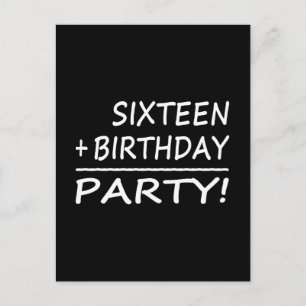 Sechzehnte Geburtstage: Sechzehn + Geburtstag = Pa Einladungspostkarte