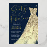 Sechzig & Fabulous! Sparkle Gold Dress 60. Geburts Folieneinladung<br><div class="desc">Sechzig & Fabulous! Sparkle Gold Dress 60. Geburtstagsfoil Einladung Weitere Einladungen in unserem Nest- und Nestladen</div>