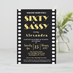 Sechzig & Sassy Black Gold Roaring Zwanziger 60. Einladung