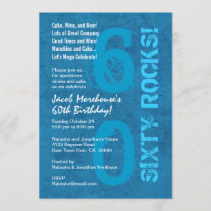 Sechzig Steine! 60. Geburtstagsparty Modern Grunge Einladung