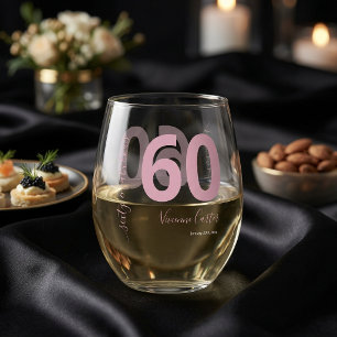 Sechzig und Fantastisch Skript Rosa 60. Geburtstag Weinglas Ohne Stiel