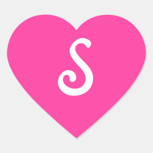 Sechziger-Lippenstift-Rosa-mit Monogramm Herz-Aufkleber