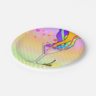 SECHZIGER-POP-KUNST-ART MARTINI PAPPTELLER
