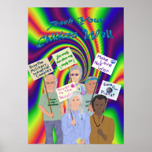 Sechziger-Protest-Plakat Poster