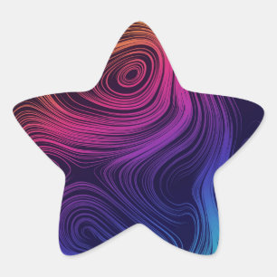 Sechzigere Vibe Circles & Wirbel Cool Stern-Aufkleber