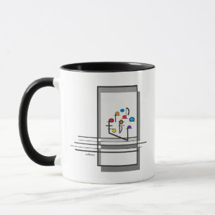 Sechzigerjahre Art-Musiknoten-Entwurf Tasse