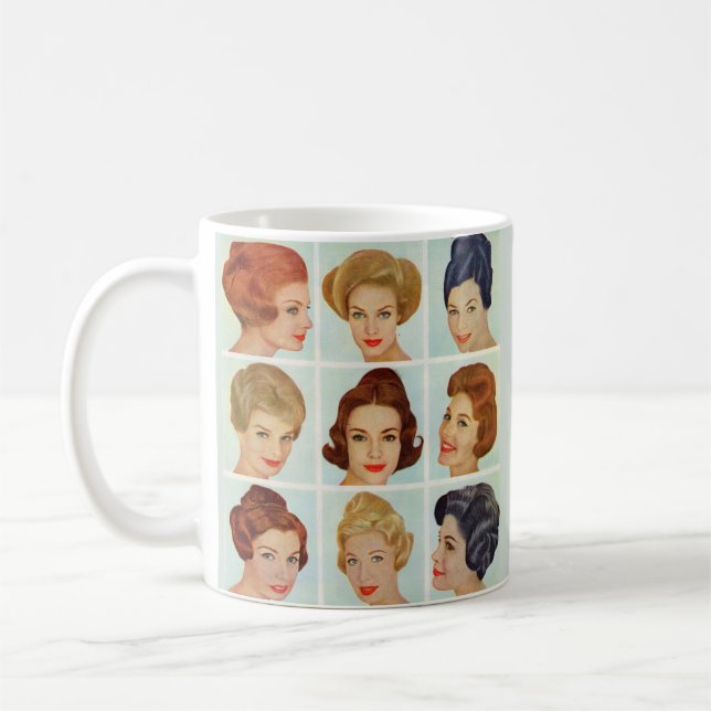 Sechzigerjahre Frisurgitter Kaffeetasse (Links)