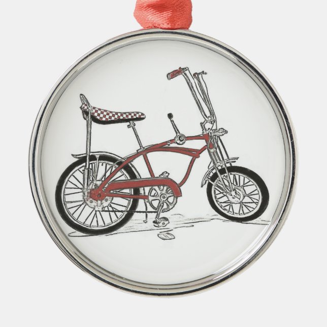 Sechzigerjahre klassisches Schwinn Silbernes Ornament (Vorne)